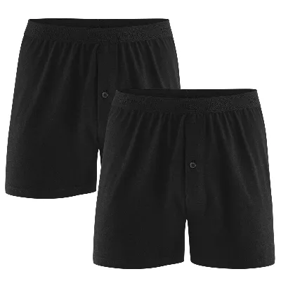 Living Crafts LIVING CRAFTS - Herren Boxer-Shorts, 2er-Pack - Schwarz