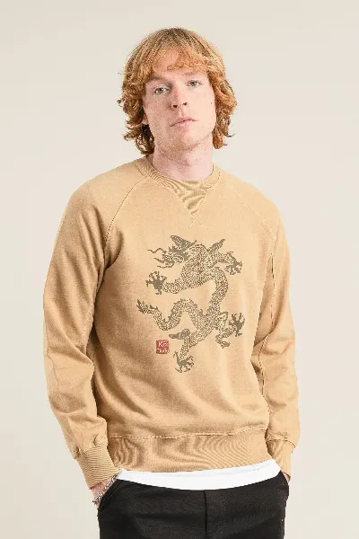 KOMODO KOMODO Herren vegan Sweatshirt Drache Croissant