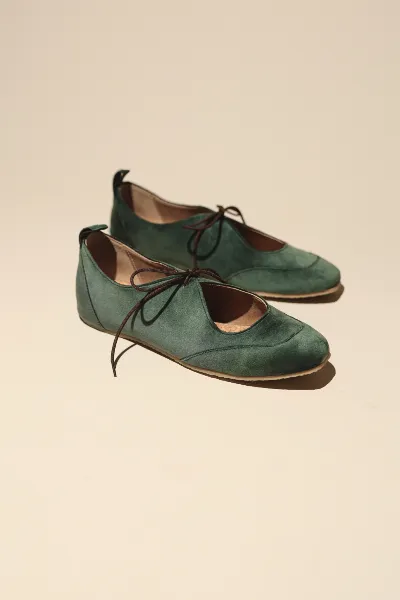 AGAZI AGAZI Damen vegan Ballerina Flats Louise Salbei Grün