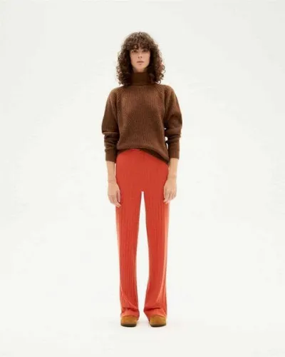 thinking mu thinking mu Tencel Strickhose mit Rippstruktur - Trash Dalia