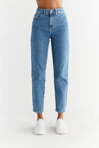 Evermind Evermind Damen vegan Jeans Mom Fit Day Himmel