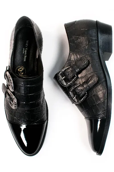 Will's Vegan Store Will's Vegan Store Damen vegan Monk Straps Fake Kroko