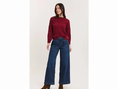 tranquillo tranquillo Bio-Damen-Jeanshose 'Dorthaa' mit weitem Bein, vanuta blue,