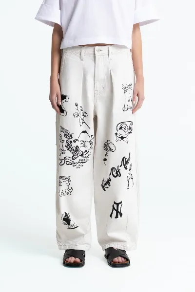Kings Of Indigo Kings of Indigo Herren vegan Hose Kimmy Amsterdam Scribble