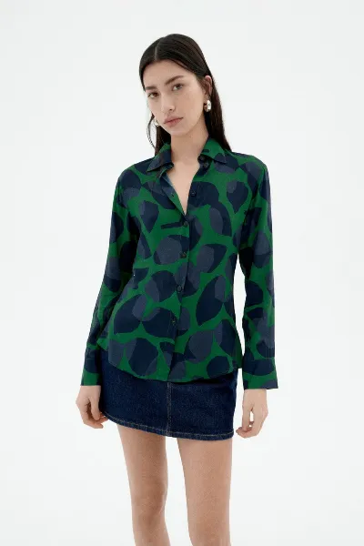 thinking mu Thinking MU Damen vegan Shirt Leaf Katha Grün