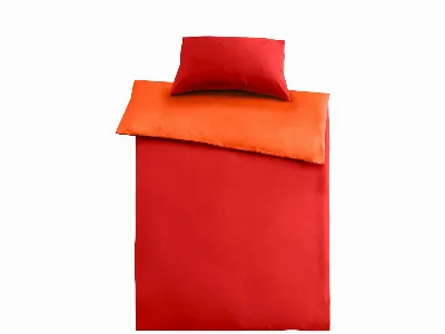 Cotonea Cotonea Wendebettwäsche Edelbiber aus Bio-Baumwolle 40 x 80 cm/135 x 200 cm rot/orange