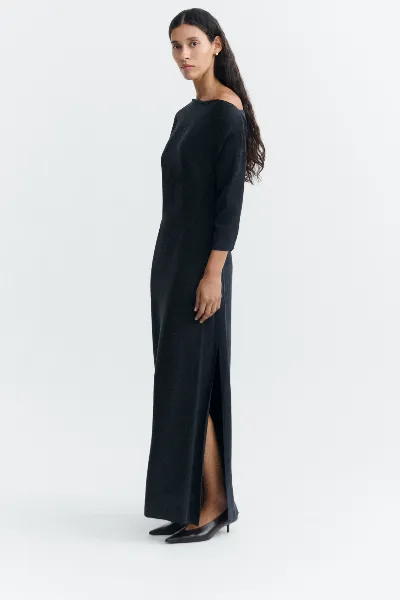 thinking mu Thinking MU Damen vegan Langes Schwarzes Abendkleid