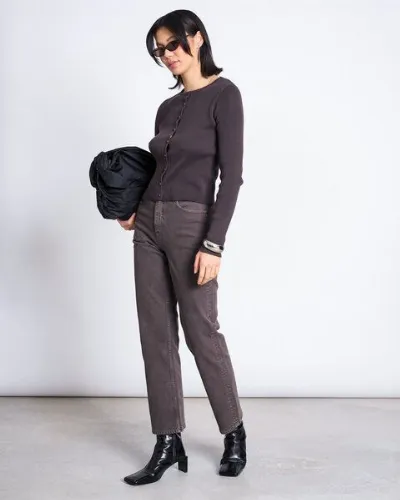 JAN N JUNE JAN N JUNE Strickjacke GLIMT mit Rundhals GOTS