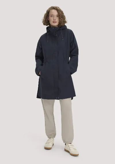 hessnatur hessnatur Damen Allwetterparka Relaxed NATURESHELL aus Bio-Baumwolle - blau