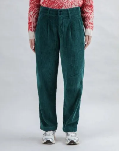 Brava Fabrics Brava Fabrics Corduroy Faltenhose Dunkelgrün