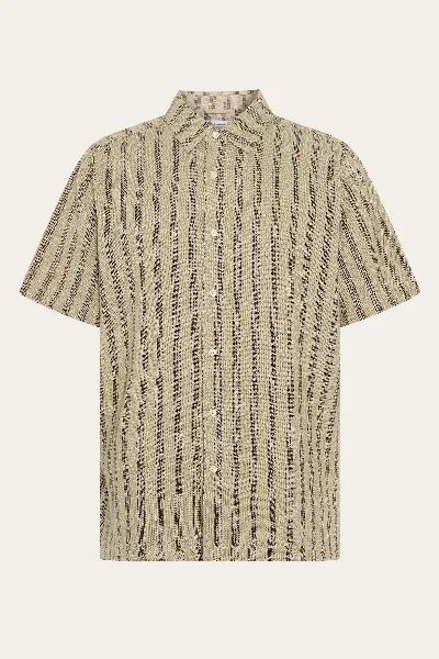 KnowledgeCotton Apparel KnowledgeCotton Apparel Herren vegan Hemd Relaxed Stripe Kurzarm