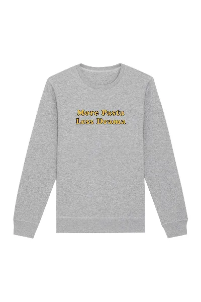 Oat Milk Club Oat Milk Club Damen vegan Sweatshirt More Pasta Less Drama Grau