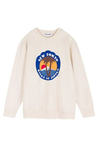 Kings Of Indigo Kings Of Indigo Herren Sweatshirt NEIL aus Biobaumwolle mit FUJI Print