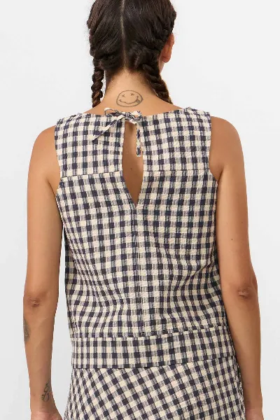 SUITE13LAB SUITE13LAB Damen vegan Top Aruba Check Grau