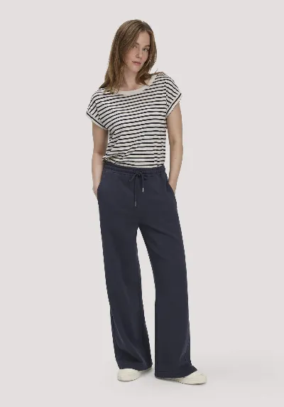 hessnatur hessnatur Damen Sweathose Wide Leg Relaxed aus Bio-Baumwolle - blau