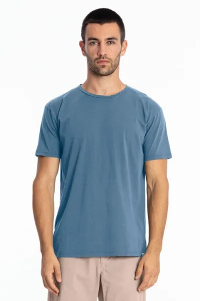 RAVENS VIEW IBIZA RAVENS VIEW IBIZA Herren vegan T-Shirt Rundhalsausschnitt Azur Jeans Blau
