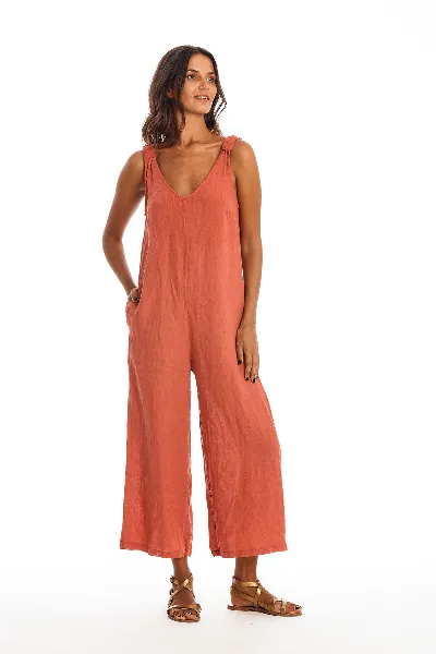 RAVENS VIEW IBIZA RAVENS VIEW IBIZA Damen vegan Jumpsuit Menorca Erde Rot