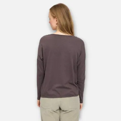 Mazine Mazine Jersey Knit Longsleeve, Farbe eggplant