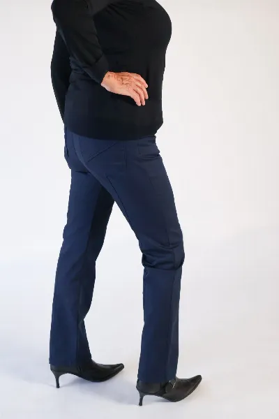 LAURIE LAURIE Damen vegan Hose Slender Rouge Regular Medium Length Navy