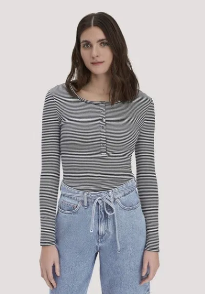 hessnatur hessnatur Softrib Streifen Henley Fitted aus Bio-Baumwolle und TENCEL Modal