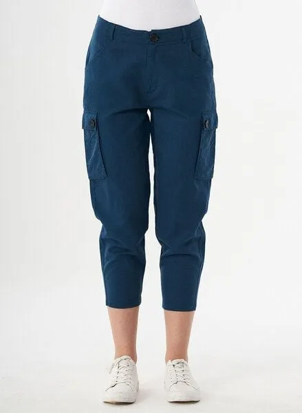 ORGANICATION ORGANICATION Cargohose aus Leinengemisch