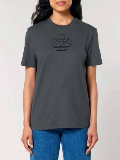 Human Family Human Family Bio Unisex Rundhals T-Shirt Mountain Silhouette