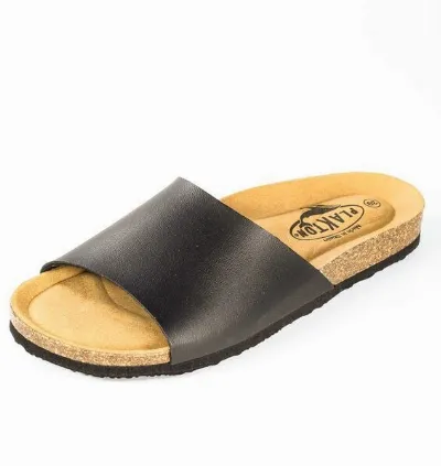 Plakton Plakton Vegane offene Damen Sandale BALA mit Korksohle (schwarz)