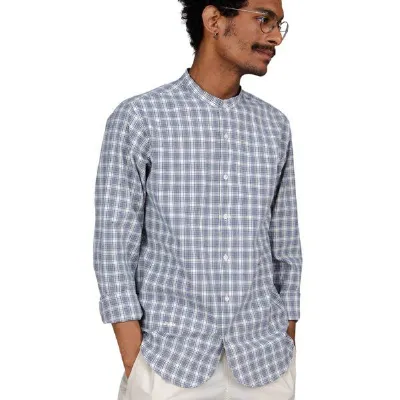 Brava Fabrics Brava Fabrics Hemd Check Regular Mao mit Stehkragen