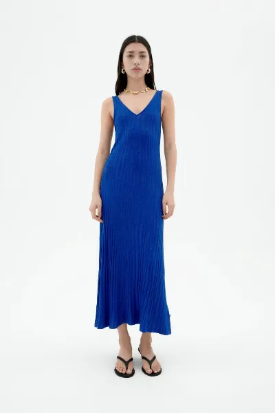 thinking mu Thinking MU Damen vegan Kleid Strick Sade Blau