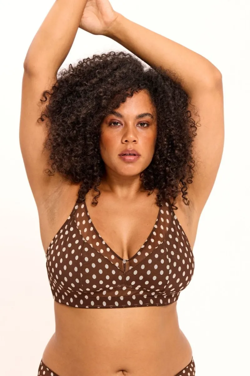 Understatement Understatement Damen vegan Bh Mesh Support Plus Mit Braunen Punkten