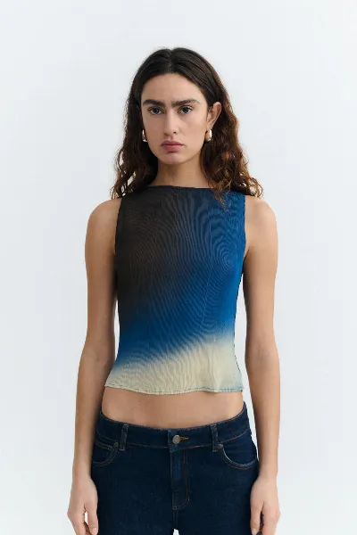 thinking mu Thinking MU Damen vegan Top Dora Glass Pleated Brown