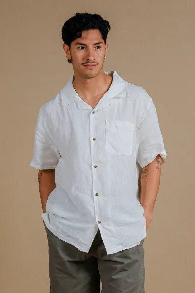 Trendsplant Trendsplant Herren vegan Hemd Ss San Miguel Camp Foam