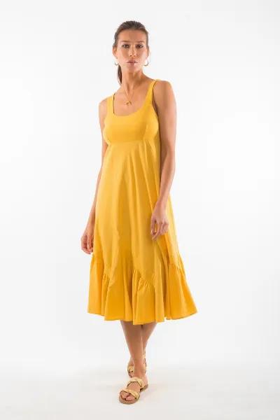 RAVENS VIEW IBIZA RAVENS VIEW IBIZA Damen vegan Kleid Coco Gold Gelb