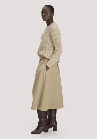 hessnatur hessnatur Damen Rock Midi aus Bio-Baumwolle - beige