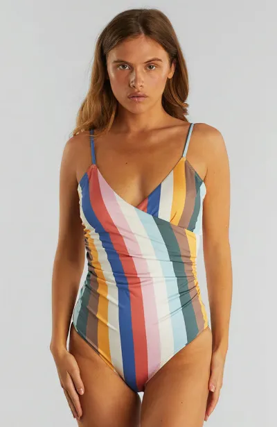 Dedicated DEDICATED Damen vegan Badeanzug Klinte Stripes Multi Color