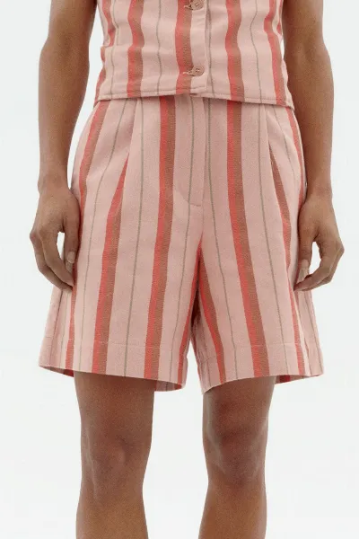thinking mu Thinking MU Damen vegan Shorts Plissee Lia Gestreift Multicolor