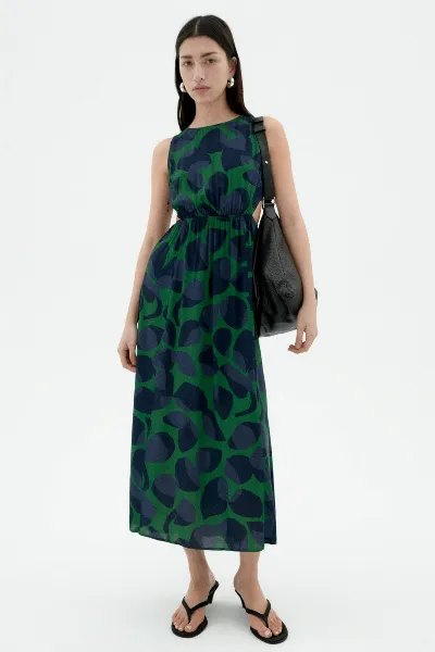 thinking mu Thinking MU Damen vegan Kleid Leaf Kin Grün
