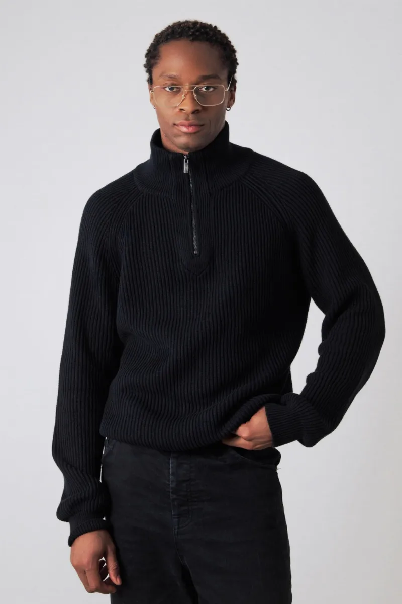Honest Basics Honest Basics Herren vegan Half-Zip Pullover Strick