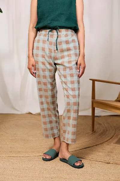 TWOTHIRDS TWOTHIRDS Damen vegan Hose Waikane Bicolour Checks