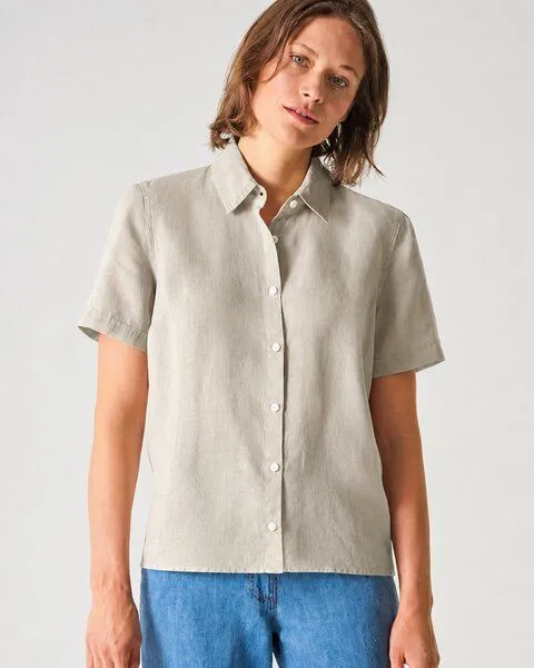 HempAge HempAge Kurzarmbluse Damen 100% Hanf