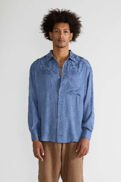 Yahmo Yahmo Herren vegan Hemd Hans Zen Indigo