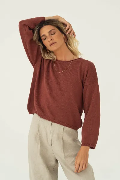 Näz Näz Damen vegan Pullover Sofie Blush Brown