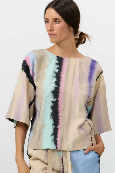SUITE13LAB SUITE13LAB Damen vegan Bluse Sella Print Ones Multicolour