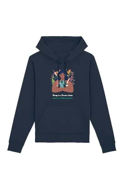 Oat Milk Club Oat Milk Club Damen vegan Unisex Hoodie Green Planet - Navy
