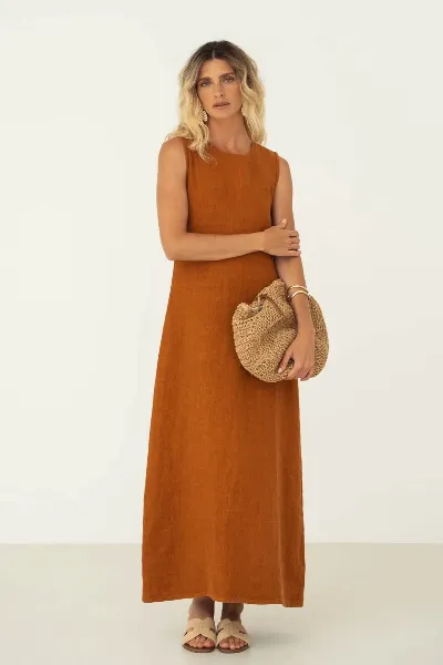 Näz Näz Damen vegan Kleid Leonie Brown