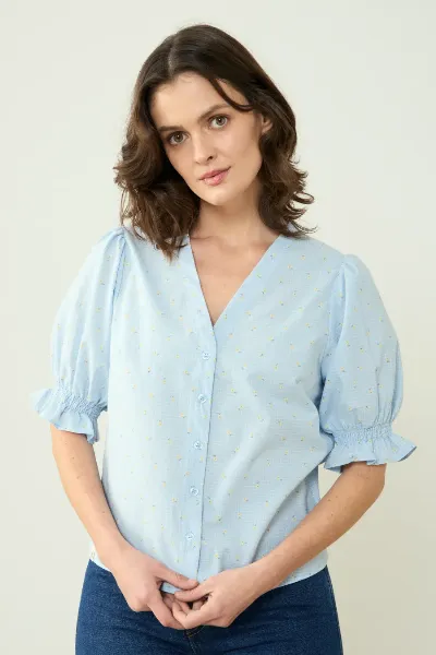 Clotsy Clotsy Damen vegan Bluse Marianne Floral