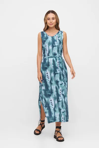 Widda Widda Damen vegan Kleid Vani Aquarelle Print Blau