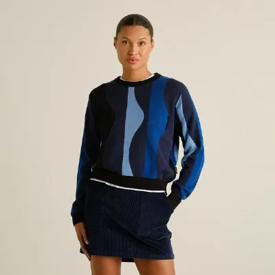 Dedicated DEDICATED Damen Strickpullover Arendal Wavy Stripe
