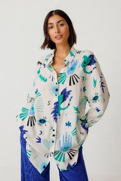 SKFK SKFK Damen vegan Bluse Amagoia Mehrfarbig