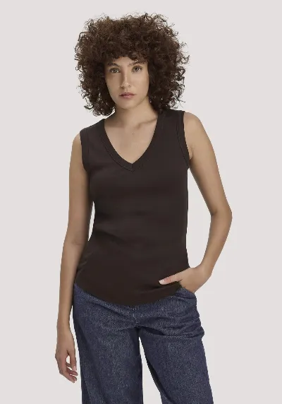 hessnatur hessnatur Damen Softrib Top Fitted aus Bio-Baumwolle und TENCEL™ Modal - braun